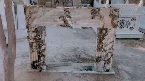 Calacatta Viola Marble Fireplace Surround and Mantel