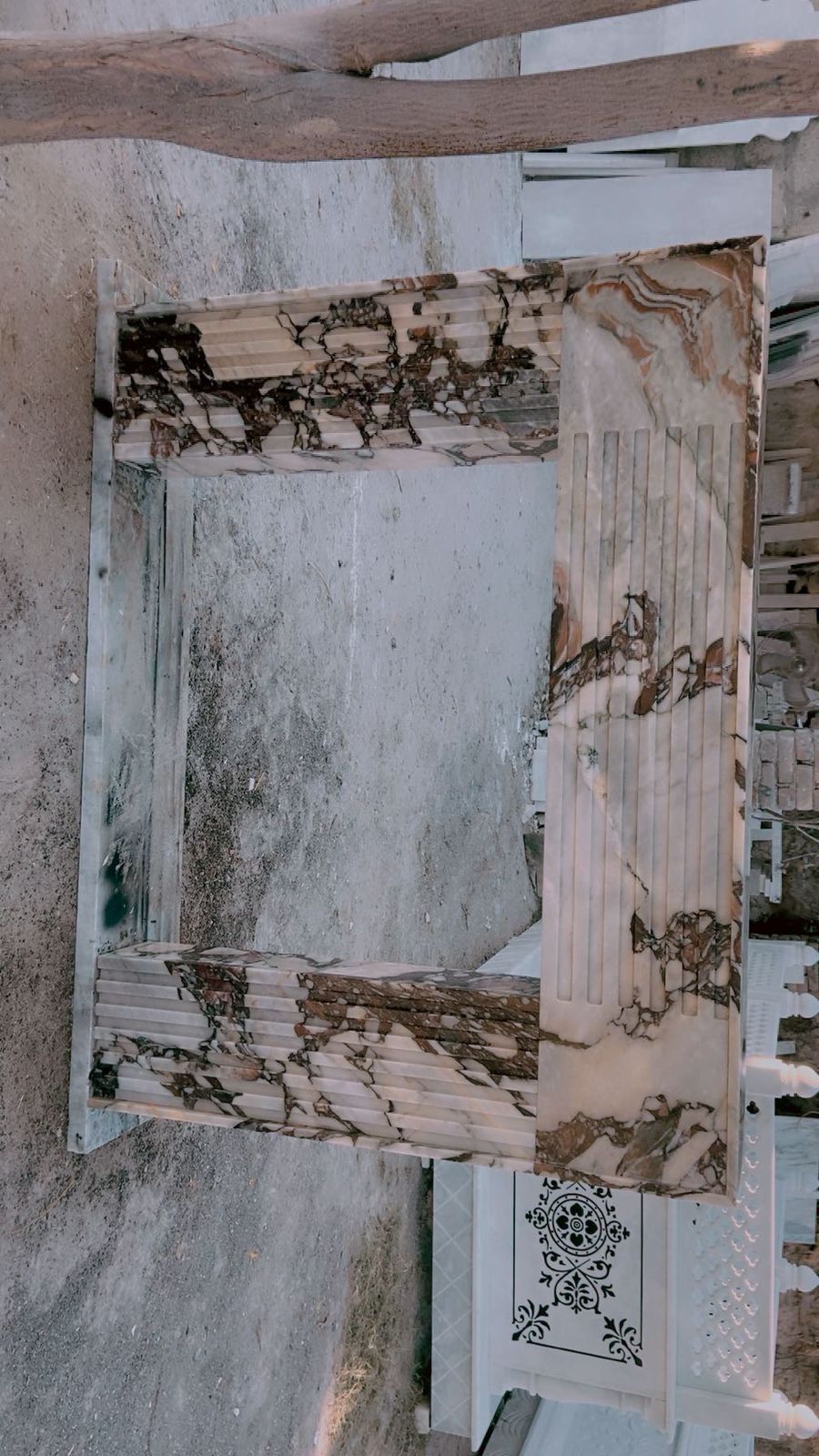 Calacatta Viola Marble Fireplace Surround and Mantel