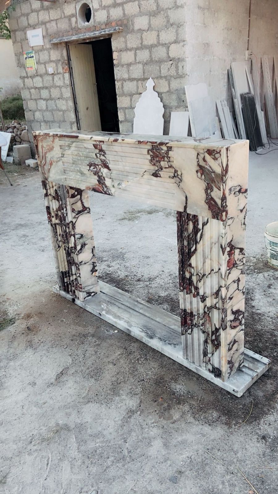 Calacatta Viola Marble Fireplace Surround and Mantel