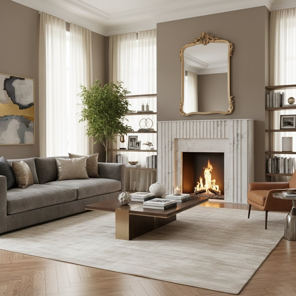 Calacatta White Marble Fireplace Surround and Mantel