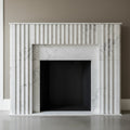 Calacatta White Marble Fireplace Surround and Mantel