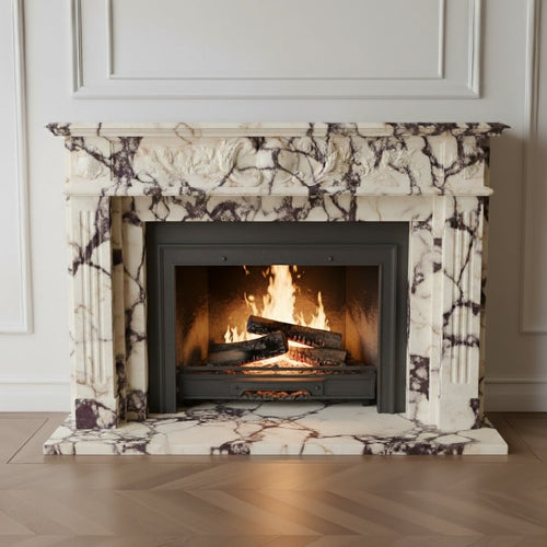 Calcatta Viola Marble Royal French Fireplace Surround and Mantel