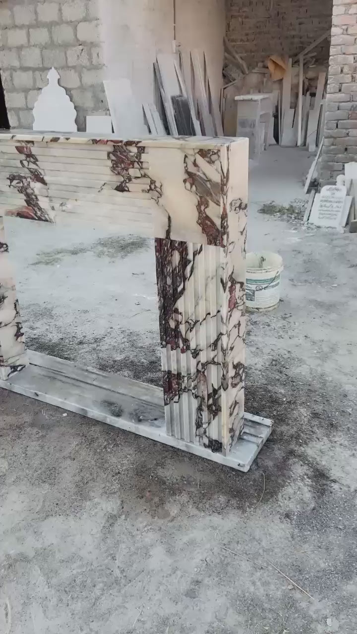 Calacatta Viola Marble Fireplace Surround and Mantel